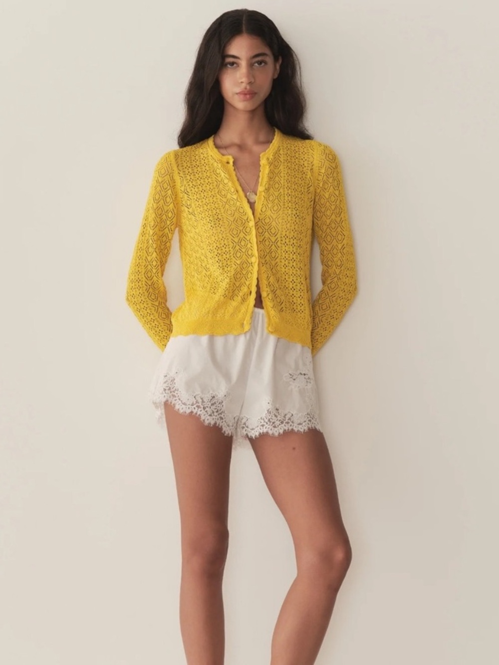 Doen Diane Cardigan Sweater Yellow Size XL